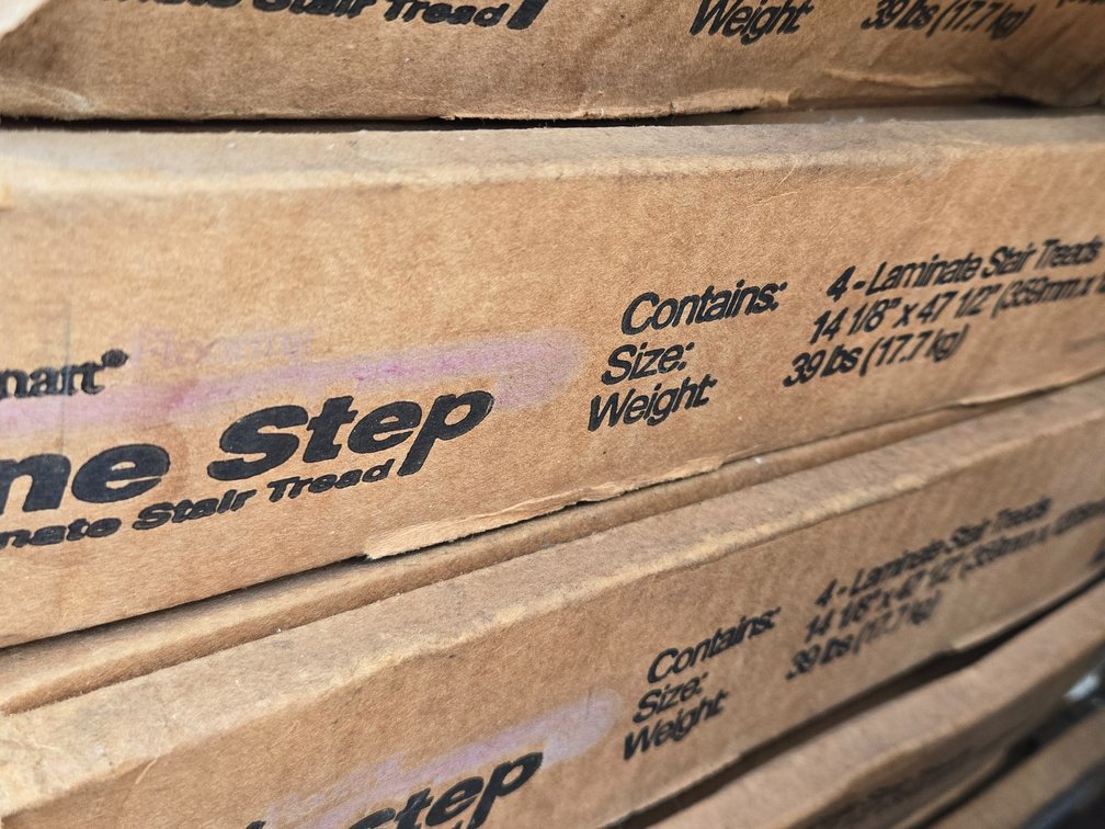 Walnut color Stair treads Wilsonart One Step