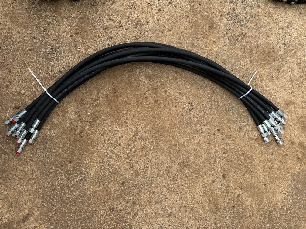 (X's 9) Hydraulic Hoses – Heavy-Duty Steel-Braided with Fittings