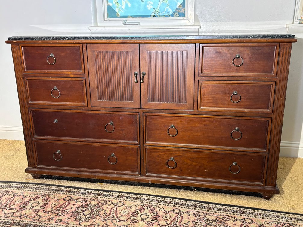 C. F. Kent Wood Dresser with Granite Top