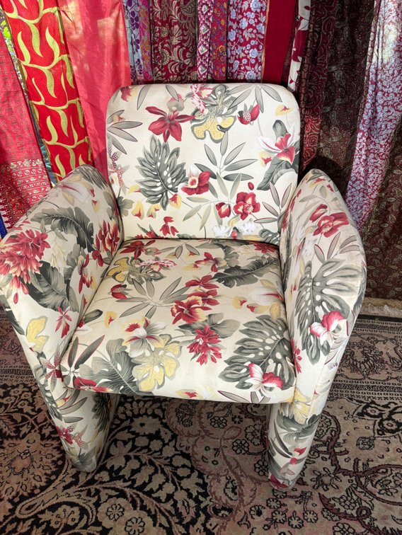 Floral Patterned Colorful Arm Chair