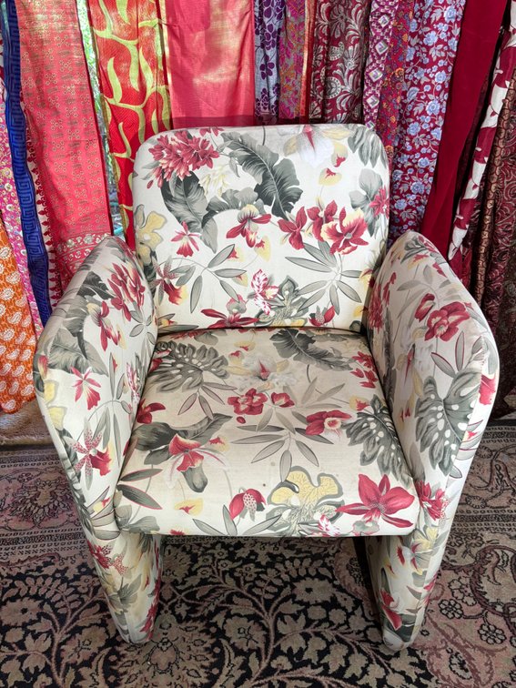 Floral Patterned Colorful Arm Chair