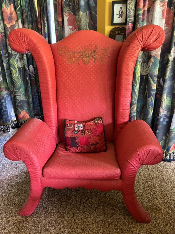 Big Bold & Grand High Backed Red Arm Chair
