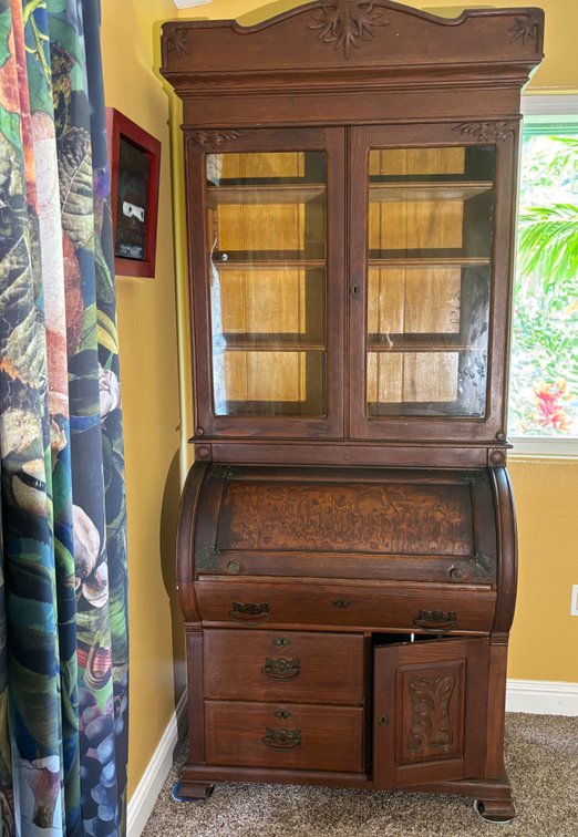 Antique Furniture Desk with Glass Curio Haffner & Haffner Chicago