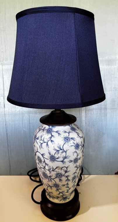Blue Floral Porcelain Table Lamp