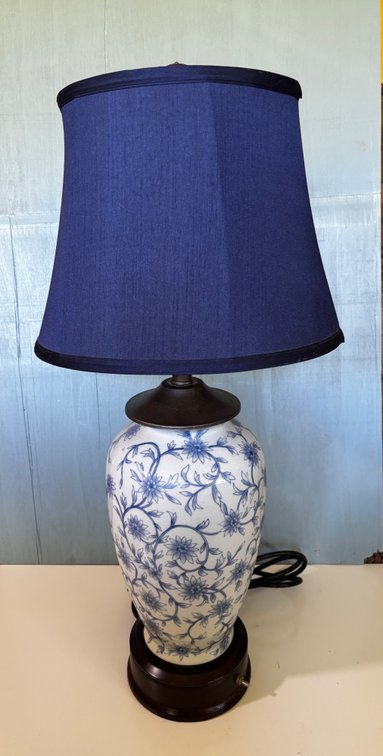 Blue Floral Porcelain Table Lamp