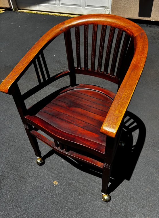 Wooden Captain’s Chair on Casters