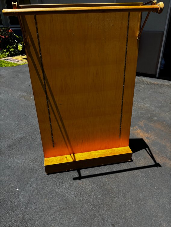 Wooden Movable Display or Portable Closet on Wheels