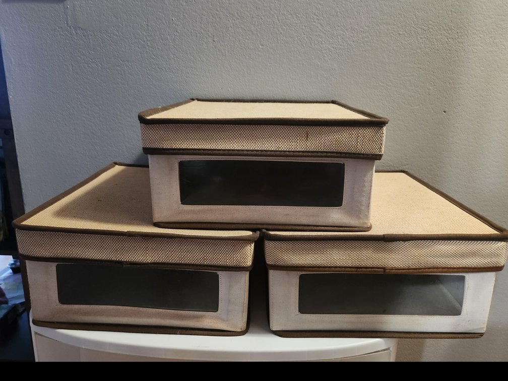 (X'3) Collapsible Bottom Storage Boxes with lids