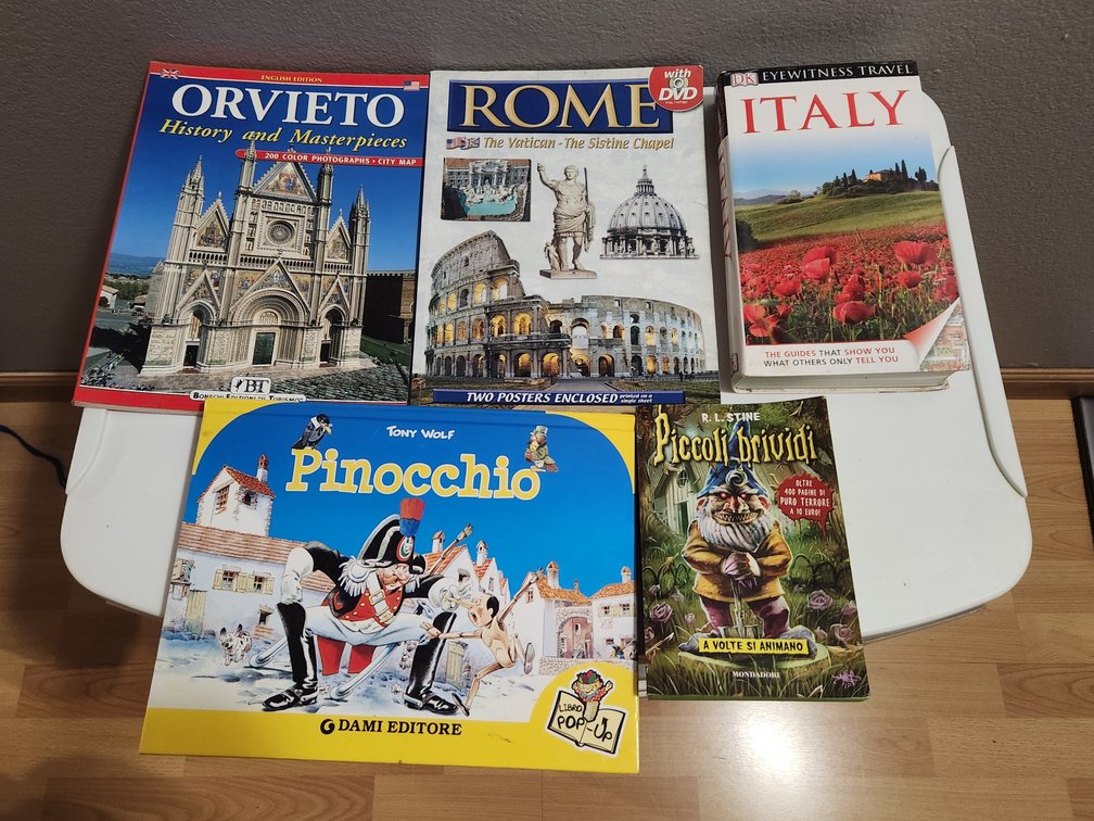 Italy Traveler Books w/ 2 Italian Language Reading Books
