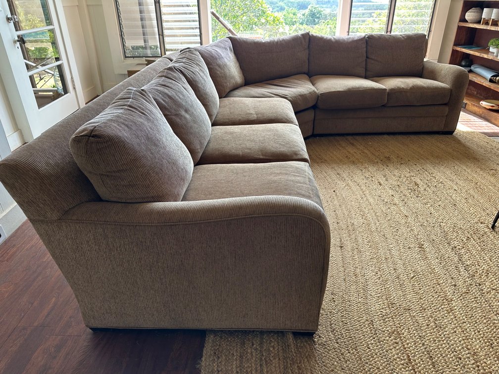 Brown Trillium Down Alternative Filled Sectional Sofa