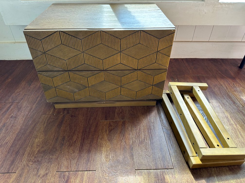 Modern Geometric Pattern Nightstand / Cabinet