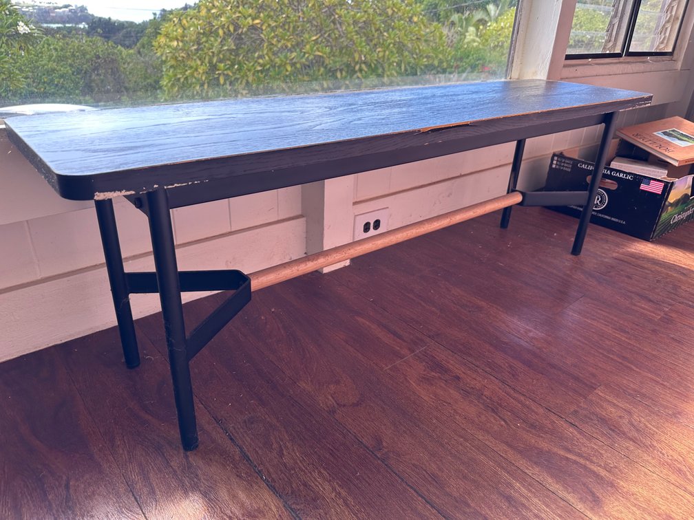 55" Veneer with Metal Legs Entry Table