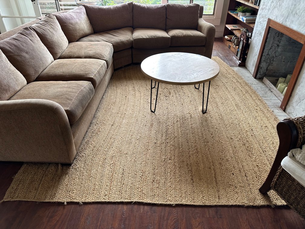 7.5ft X 10.25ft Large Woven Jute Rug