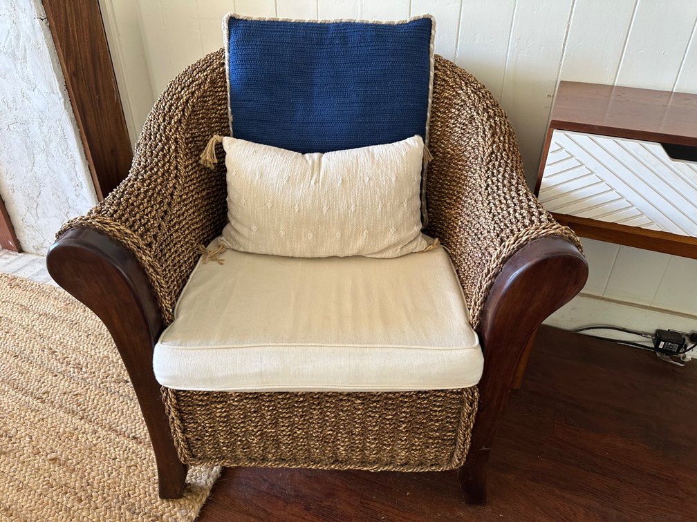 Wicker Armchair with Cushions