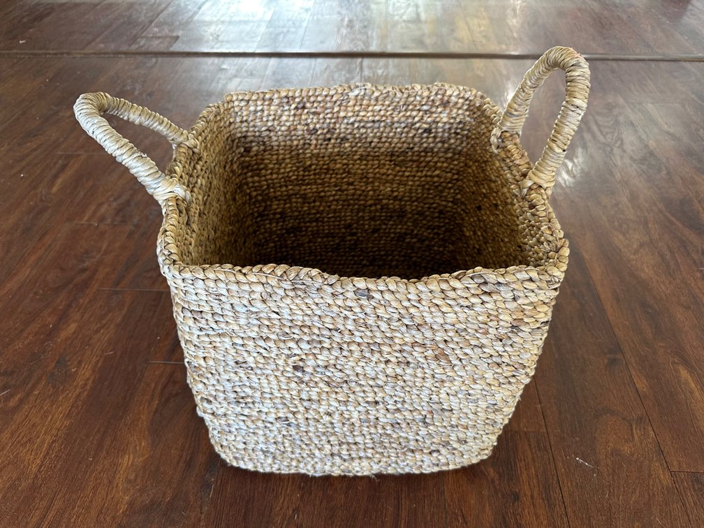 Square Woven Storage Basket with Handles