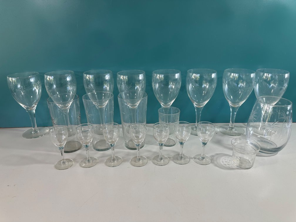 Mixed Star Pattern Glassware Collection