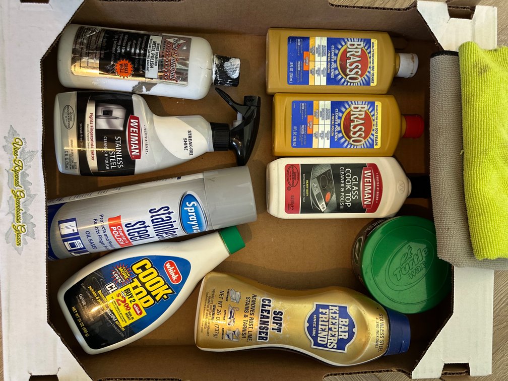 Specialty Cleaning Products Lot – Stainless, Brass & Cooktop Cleaners