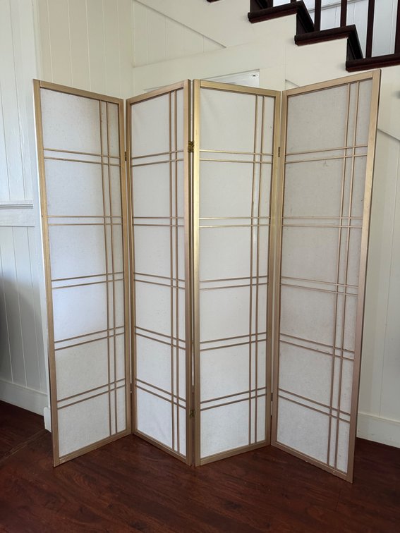 Four Panel Folding Room Divider Screen