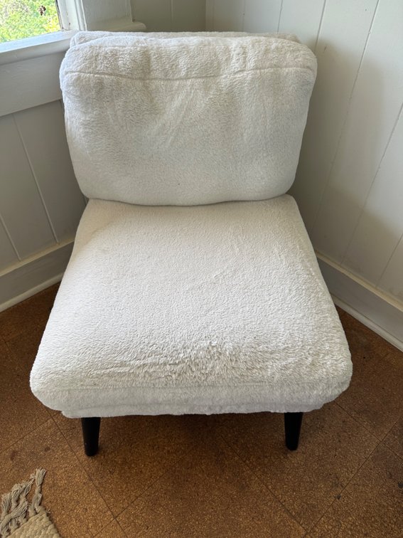 White Upholstered Accent Chair