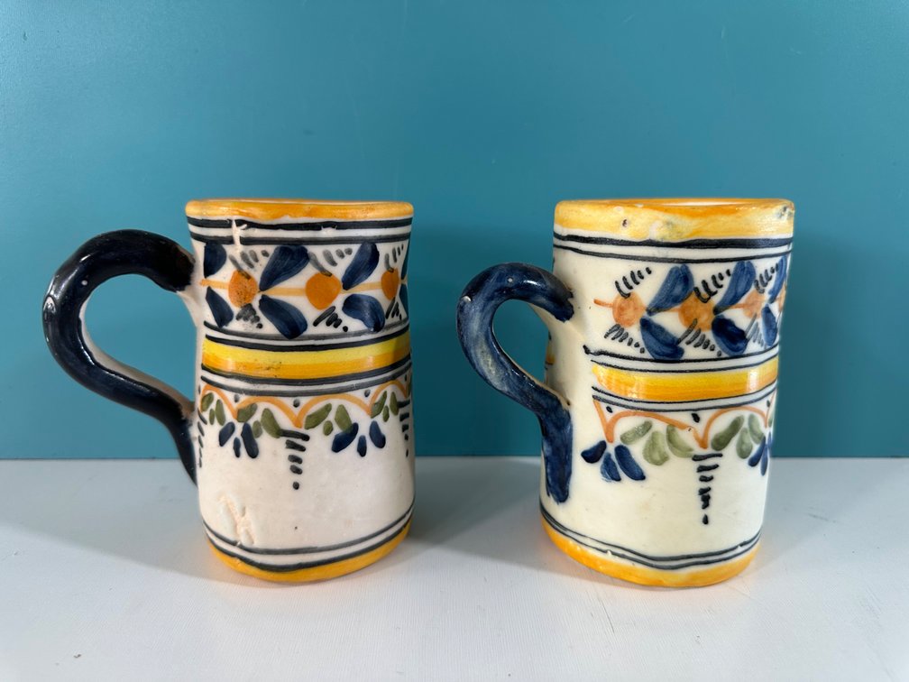 (X's 2) Hand-Painted Mexican Folk Art Mugs