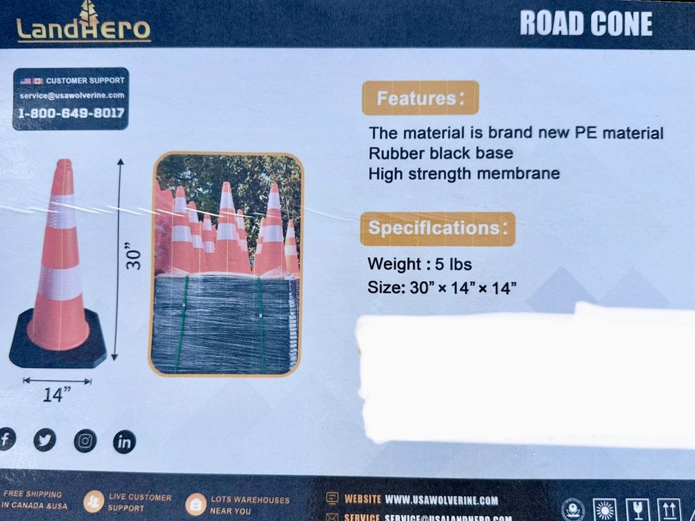 (X's 28) Landhero Road Cones
