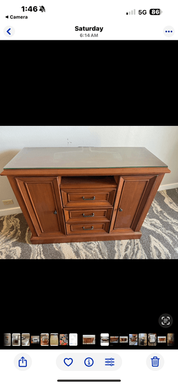 Wooden Tv Cabinet with glass protector
