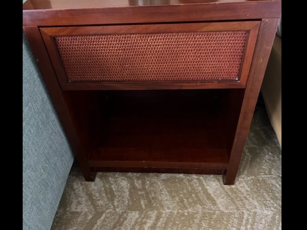 Single drawer wooden nightstand x2