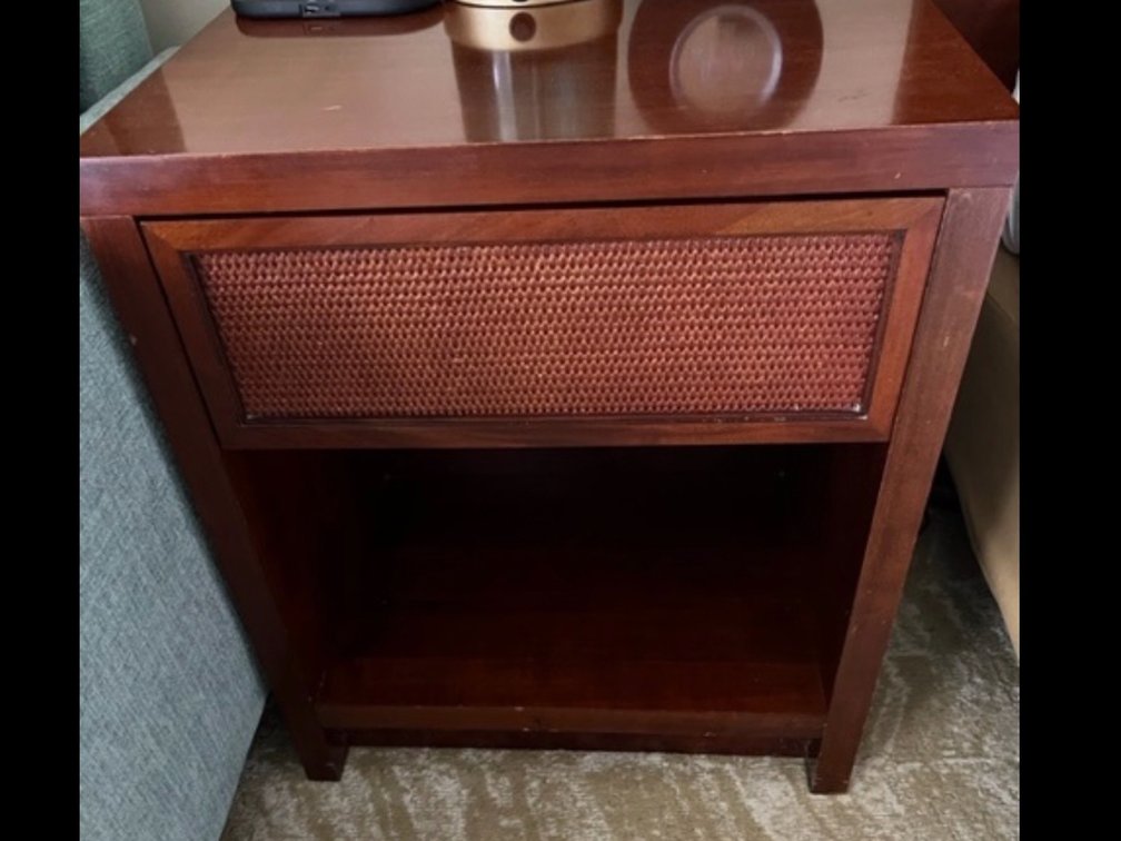 Single drawer wooden Nightstand x2