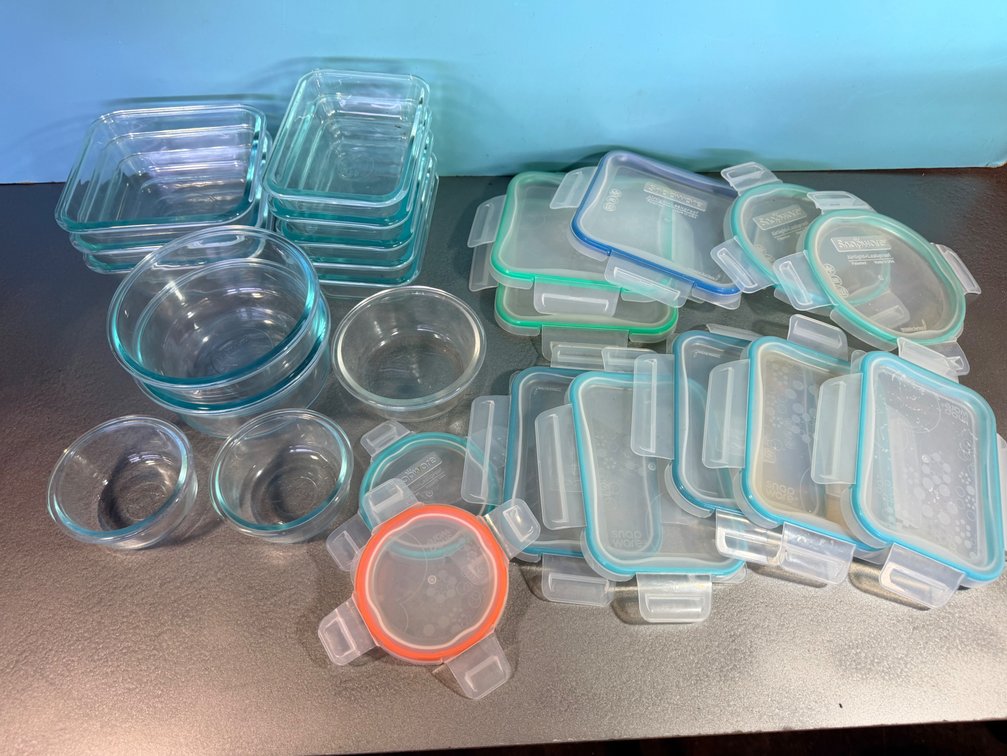 Assorted Glass Food Storage Containers with Lids