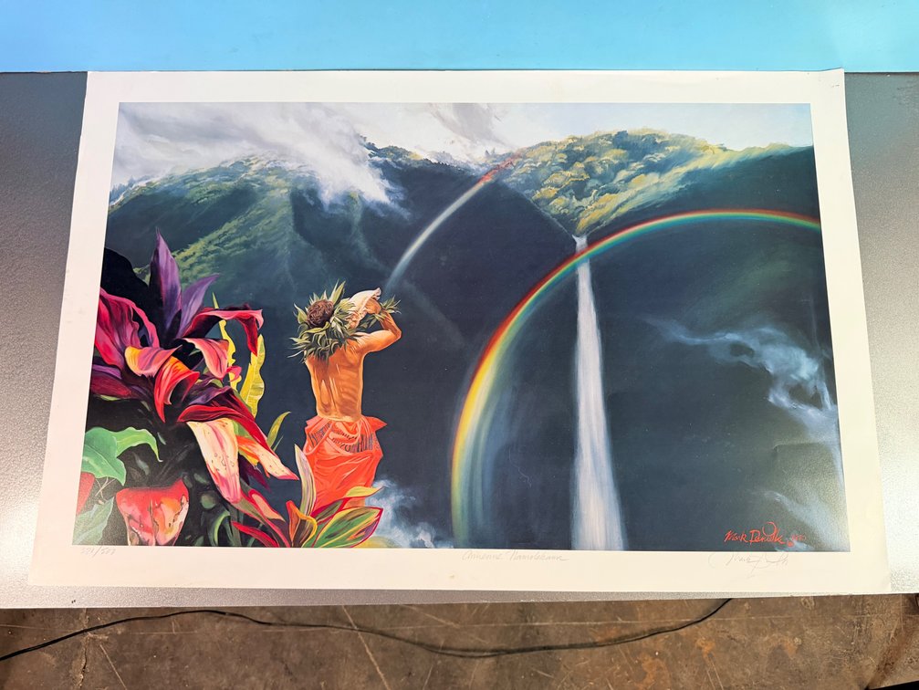 Signed and Numbered Kauai Artist Mark Daniels "Anuenue Namolokama" Print