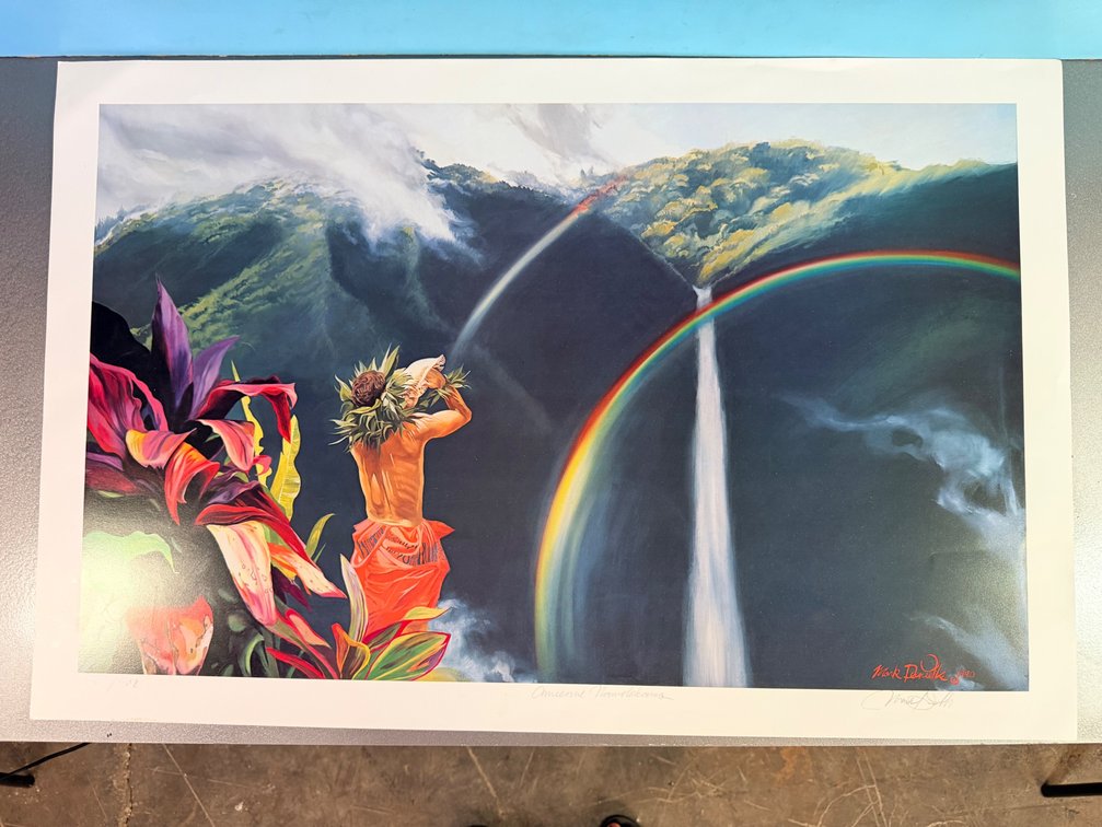 Signed and Numbered Kauai Artist Mark Daniels "Anuenue Namolokama" Print