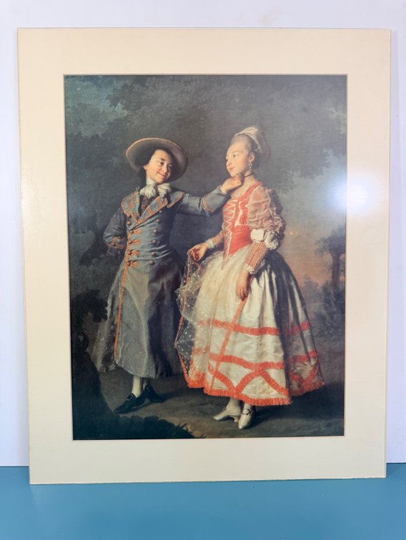 Decorative Print After a Rococo Courtship Scene