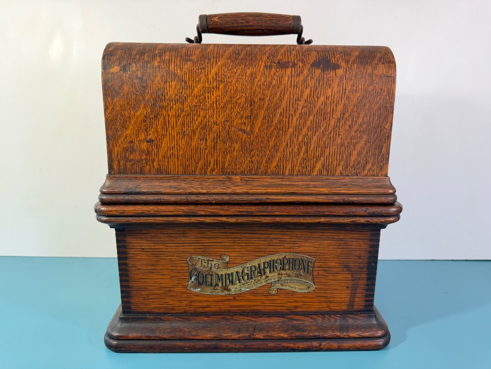 Antique Columbia Graphophone Oak Tabletop Phonograph