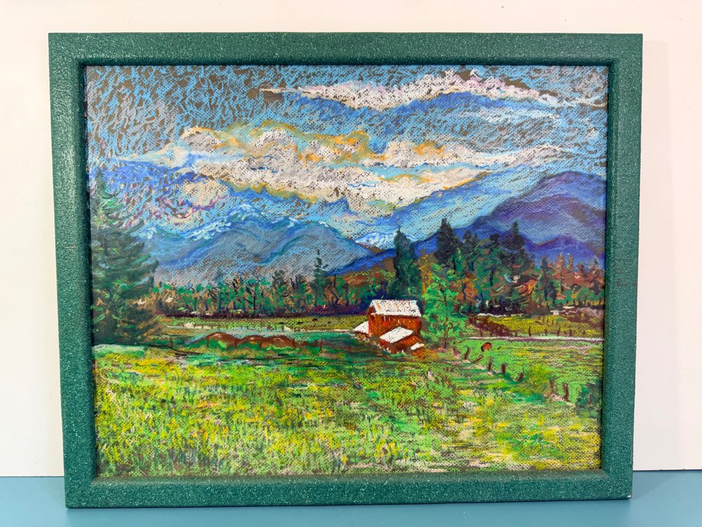 Original Pastel Landscape on Board by Artist Albert De Boer
