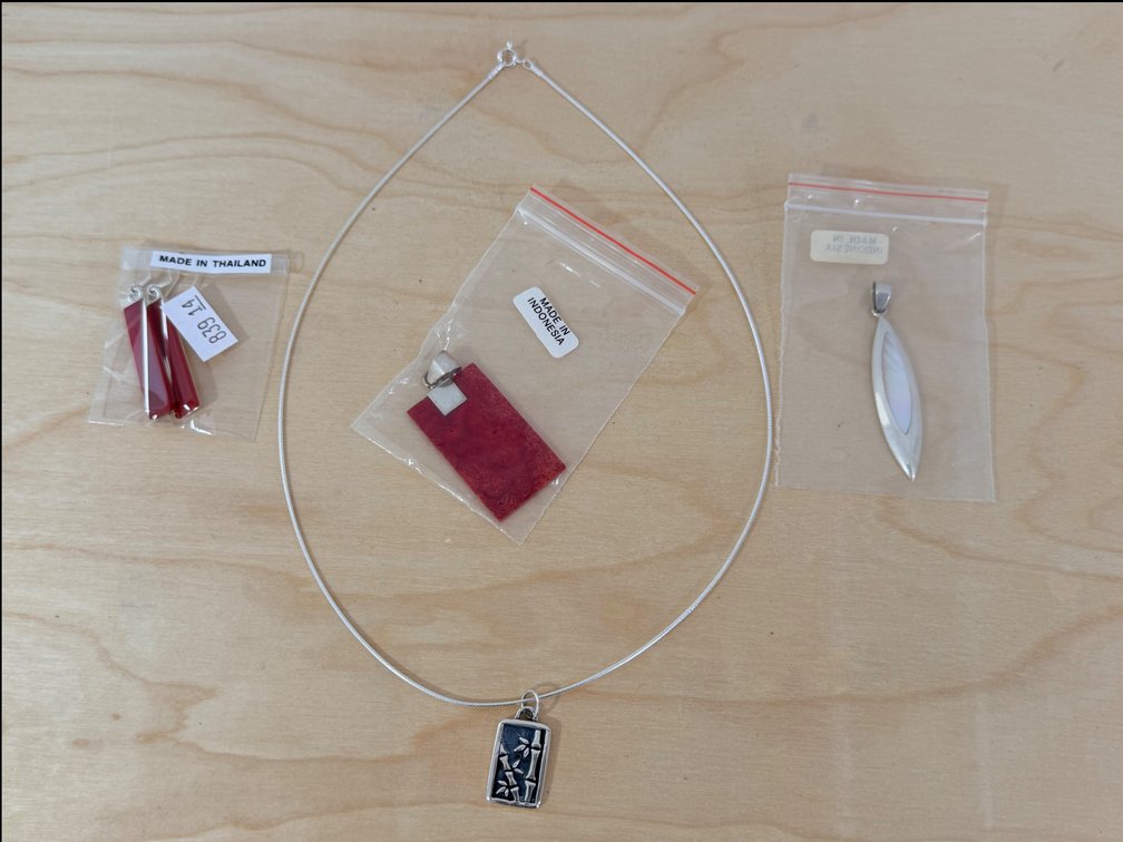 (X's 4) Sterling Silver Necklace and Assorted Pendant & Earring Jewelry (Thailand & Indonesia)