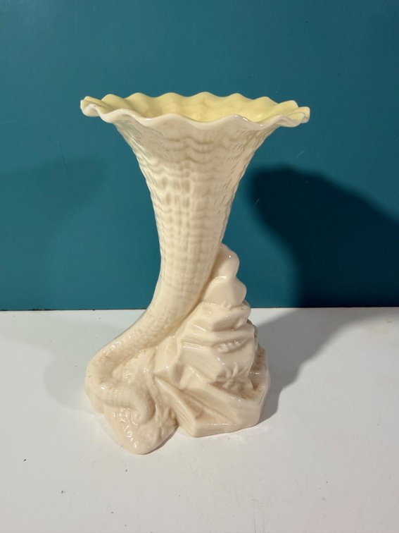 Belleek Pottery Cornucopia Vase – Fermanagh, Ireland