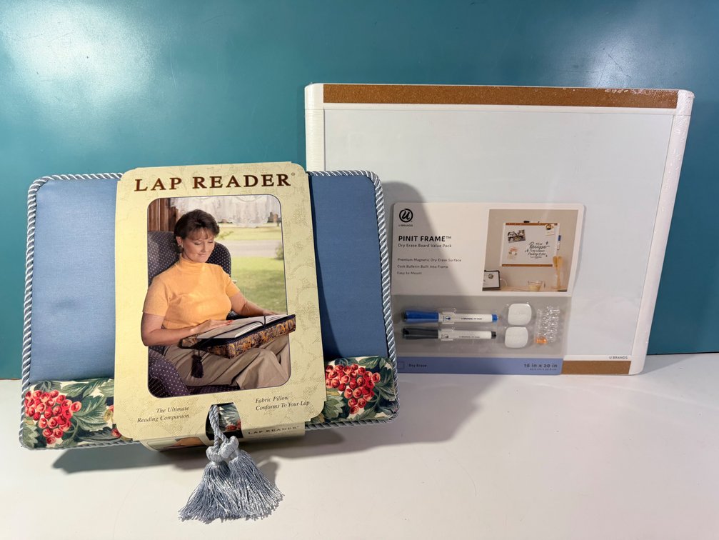 Lap Reader Cushion Stand and Dry Erase Frame Board