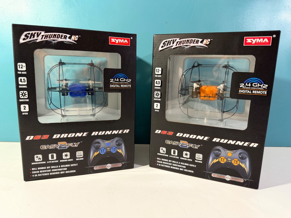 (X's 2) Syma Sky Thunder RC Drone Runner Helicopters - New