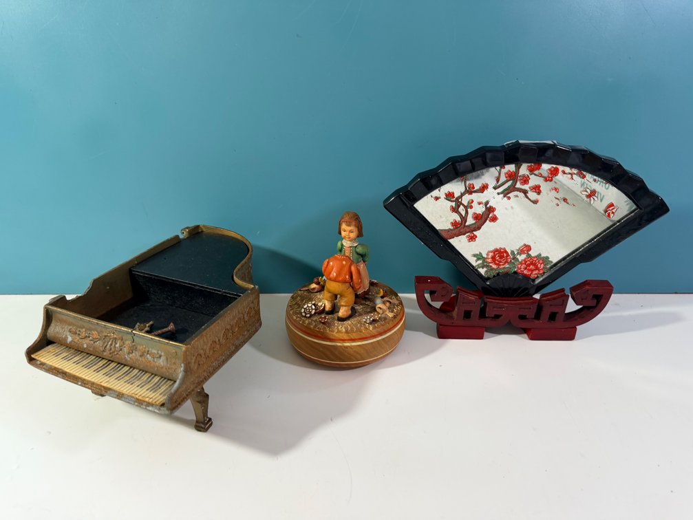 Miniature Piano Box, Music Box & Asian Style Dish