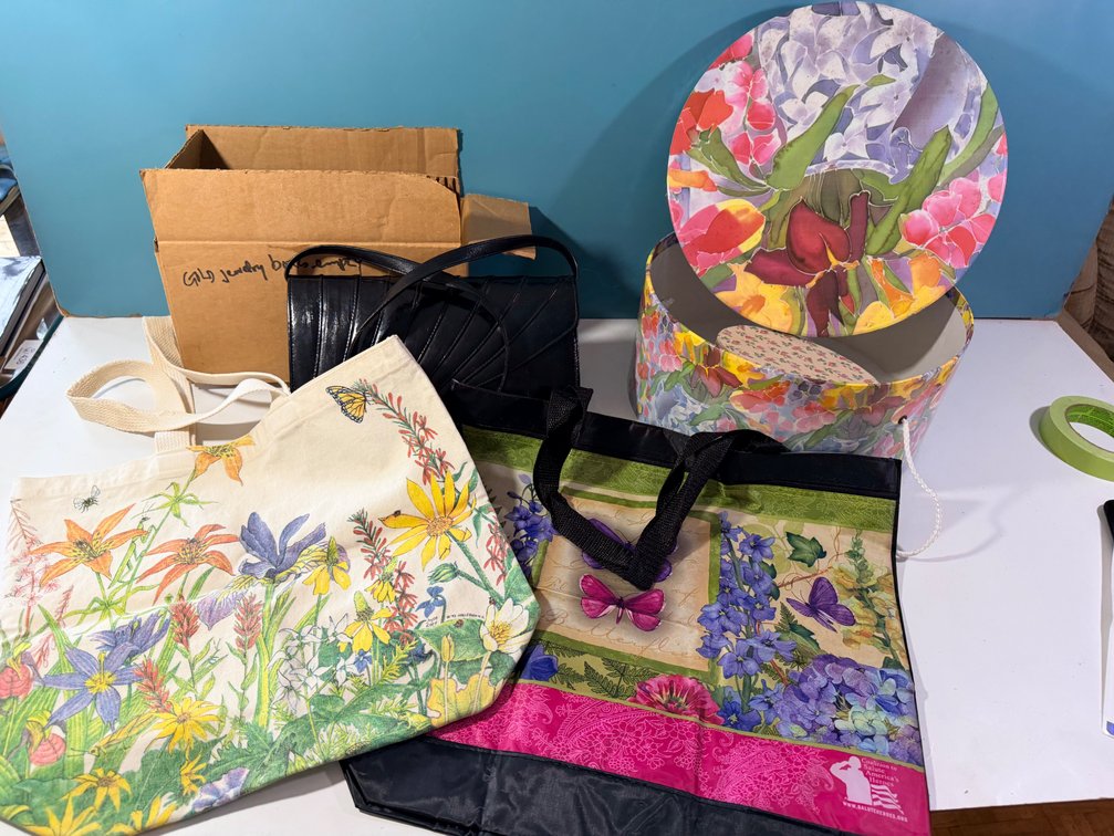 Assorted Tote Bags & Decorative Storage Box