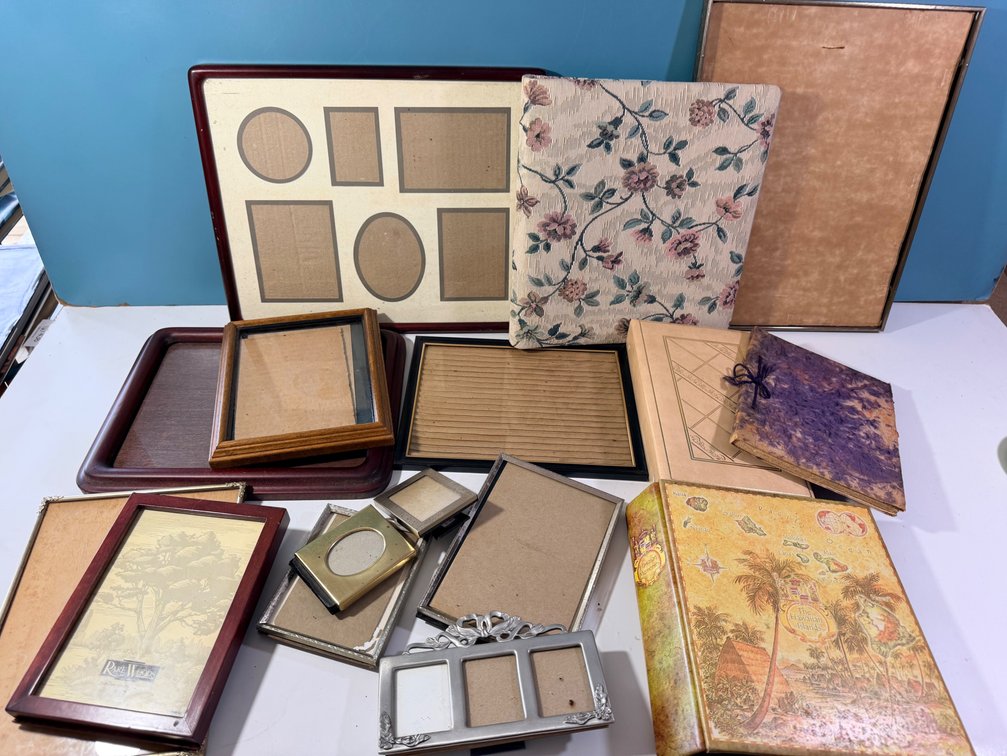 Assorted Picture Frames & Scrapbook Album Lot