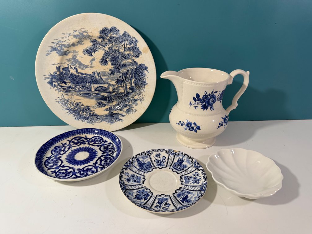 Blue & White Decorative Dishware Lot