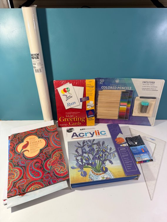 Mixed Art & Craft Supplies Lot