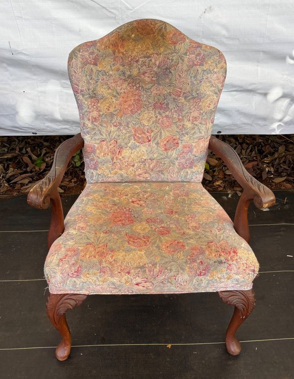 Queen Ann Style Open Arm Chair