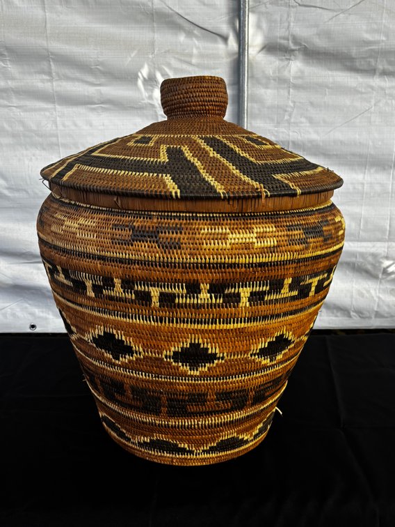Unique Handwoven Storage Basket with Lid
