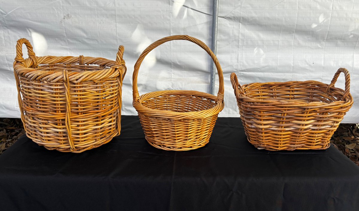 Natural Wicker Basket Trio