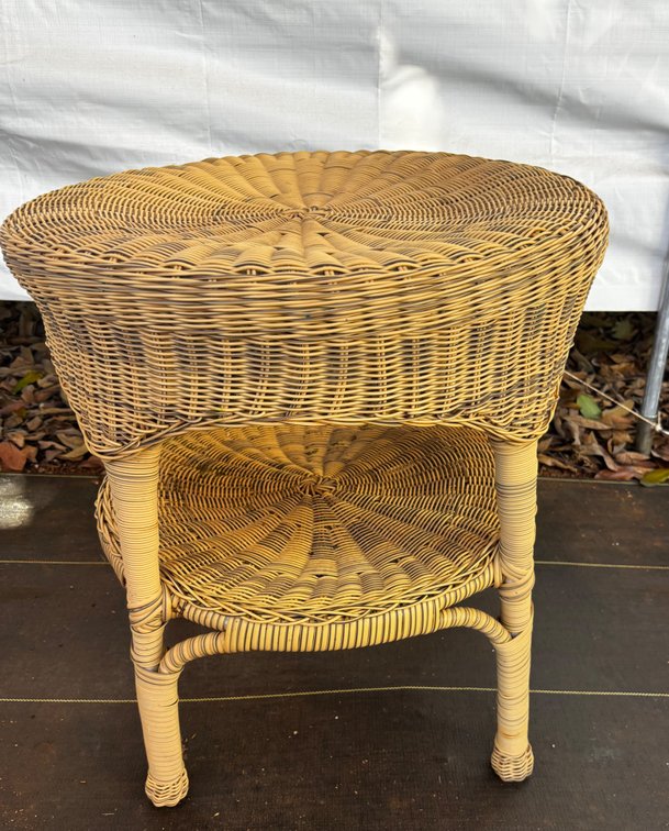 Outdoor Side Table Faux Wicker