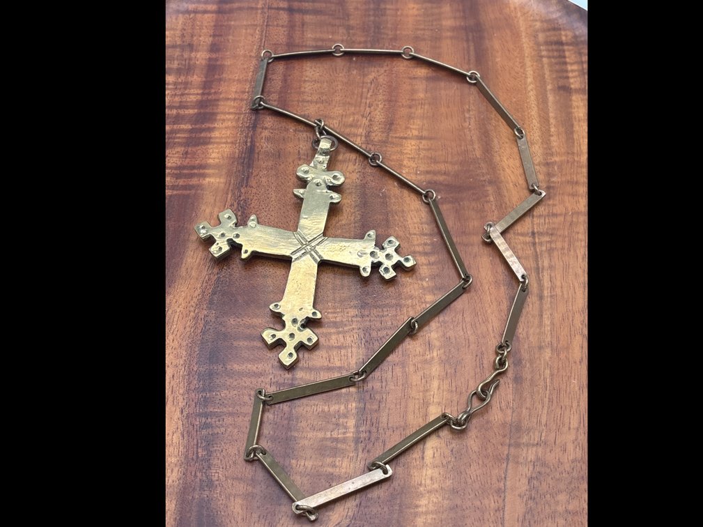 Vintage Bronze Cross Necklace