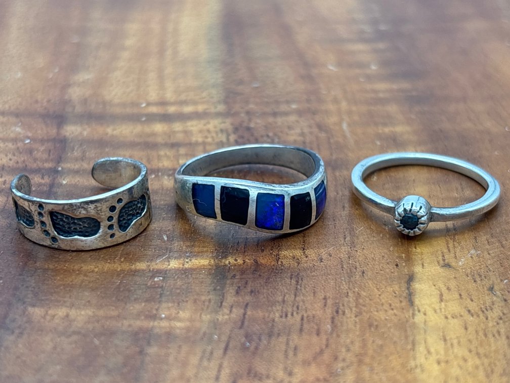 Three 925 Silver Rings