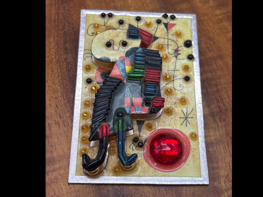 Pin Depiction of Joan Miro Artwork by Bonnie Kondor
